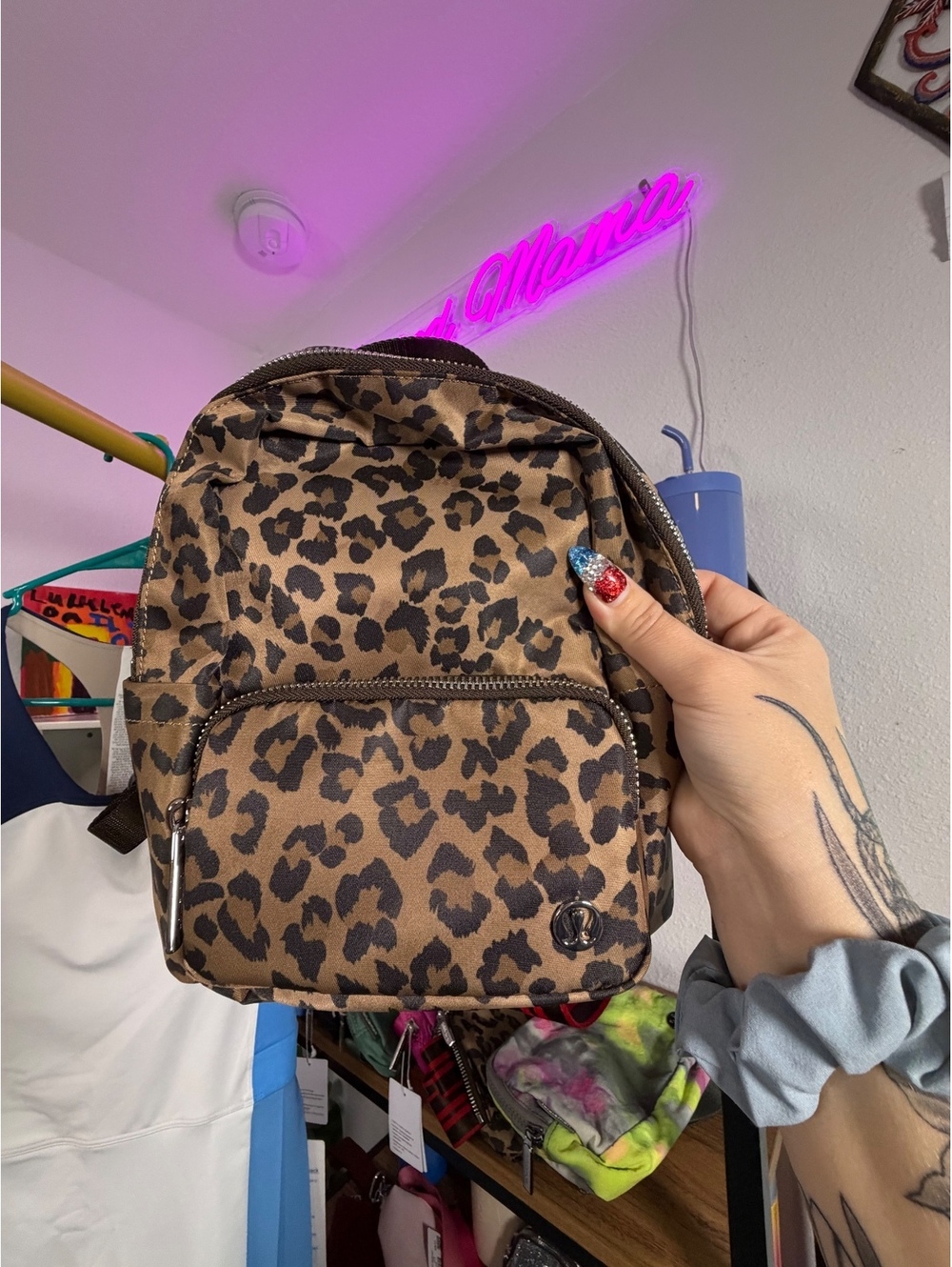 SOLD RARE Lululemon Everywhere Mini Backpack Metal Hardware Leopard NWT